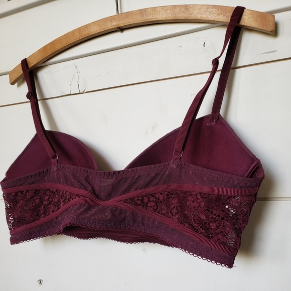 Burgundy Victoria’s Secret Padded Demi Lace Pullover Bra, Size Large lingerie - Picture 8 of 11